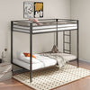 Alevera Metal Twin Over Twin Bunk Bed with Ladder Black — product view 2
