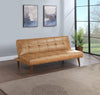 Jenson Upholstered Tufted Convertible Sofa Bed Saddle Brown — product view 2