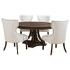 Ridgewell 5-piece Round Pedestal Dining Set Dark Oak — product view 2