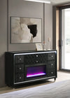 Lorient 8-drawer LED Bedroom Flame Box Dresser Black — product view 2