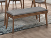 Alfredo Upholstered Dining Bench Grey and Natural Walnut — product view 2
