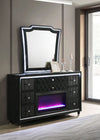 Lorient 8-drawer LED Flame Box Dresser and Mirror Black — product view 2