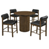 Hamlyn 5-piece Round Wood Counter Height Dining Set Black and Walnut — product view 2