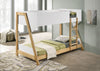 Wyatt Wood Twin Over Twin Bunk Bed White and Natural — product view 2