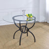 Aviano Round 48-inch Glass Top Metal Dining Table Gunmetal — product view 2