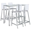 Tolbert 5-piece Bar Set with Acrylic Chairs Clear and Chrome — product view 2