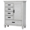Franco 5-drawer Door Chest Distressed White — product view 2