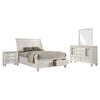 Sandy Beach 4-piece Queen Bedroom Set Cream White — product view 2