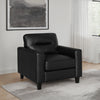 Scotland Faux Leather Upholstered Track Arm Chair Black — product view 2