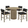 Hamlyn 5-piece Round Wood Counter Height Dining Set Black and Natural Oak — product view 2