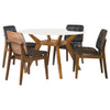 Paxton 5-piece Round Glass Top Dining Table Set Brown — product view 2