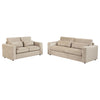 Amador 2-piece Chenille Upholstered Track Arm Sofa Set Camel — product view 2