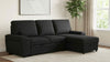 Demko Sleeper Sectional Sofa with Speaker and Storage Chaise Black — product view 2