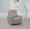 Adler Upholstered Power Swivel Glider Recliner Greige — product view 2