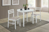 Bucknell 3-piece Round Drop Leaf Dining Table Set White — product view 2