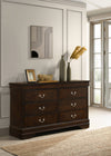 Louis Philippe 6-drawer Dresser Cappuccino — product view 2