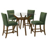 Paxton 5-piece Round Glass Top Counter Height Dining Set Green — product view 2