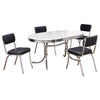 Retro 5-piece Oval Dining Table Set White and Black — product view 2