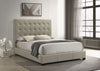 Medley Genuine Leather Queen Panel Platform Bed Tan — product view 2