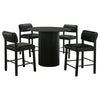 Hamlyn 5-piece Round Wood Counter Height Dining Set Black — product view 2