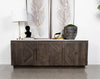 Dennis 3-door Marble Top Sideboard Buffet Tobacco Grey — product view 2