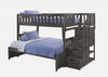 Night & Day Peppermint Twin/Full Stair Bunk — Stonewash