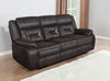 Greer Upholstered Motion Reclining Sofa Brown — product view 2