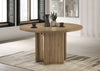 Adina 53-inch Round Wood Dining Table Distressed Light Brown — product view 2