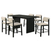 Decker 7-piece 70-inch Rectangular Counter Height Dining Set Cream and Black — product view 2