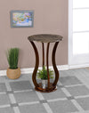 Elton Round Faux Marble Top Plant Stand Brown — product view 2