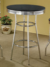 Retro Round 30-inch 1950's Bistro Pub Height Bar Table Black — product view 2
