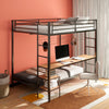 Bettoni Metal Full Over Twin Workstation Bunk Bed Matte Black — product view 2