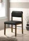 Kehoe Upholstered Dining Side Chair Black and Walnut (Set of 2) — product view 2