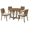 Crestmore 5-piece 46-inch Round Wood Dining Table Set Walnut — product view 2