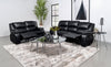 Camila 2-piece Upholstered Reclining Sofa Set Black — product view 2