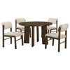 Strouse 5-piece Dining Set Cream and Walnut — product view 2