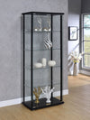 Delphinium 4-Shelf Clear Glass Curio Display Cabinet Black — product view 2