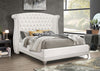 Barzini Upholstered Queen Wingback Bed White — product view 2
