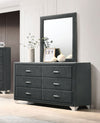 Melody 6-drawer Upholstered Dresser with Mirror Grey — product view 2