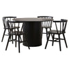 Hamlyn 5-piece Round Wood Dining Set Black — product view 2