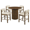 Hamlyn 5-piece Round Wood Counter Height Dining Set Cream and Walnut — product view 2