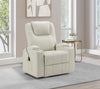Armstrong Upholstered Power Lift Massage Recliner Ivory — product view 2