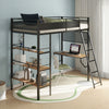 Campus 3-shelf Metal Twin Workstation Loft Bed Matte Black — product view 2