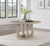 Trofello Round 60-inch Pedestal Dining Table White Washed — product view 2