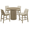 Hamlyn 5-piece Round Wood Counter Height Dining Set Cream and Natural Oak — product view 2