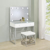 Eliza Vanity Set with Lighting & Stool White and Chrome — product view 2