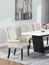 Alana Velvet Upholstered Dining Arm Chair Sand — product view 2