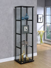 Cyclamen 4-shelf Clear Glass Curio Display Cabinet Black — product view 2