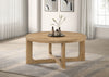 Kessler Round Sculptural Wood Coffee Table Light Oak — product view 2