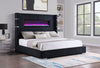 Tisdall Upholstered Queen Flame Visualizer Bed Black — product view 2